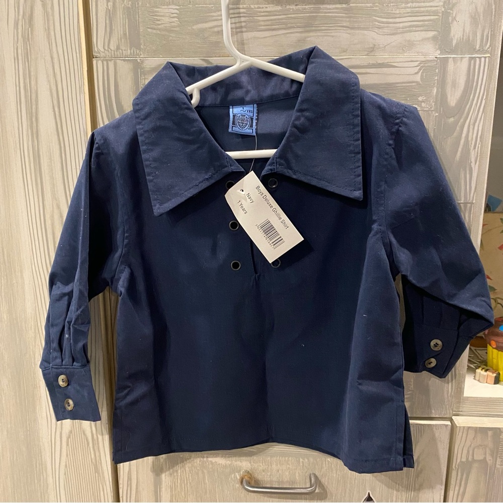 BNWT BOYS Navy Gillie Shirt size 1yr old